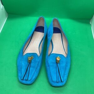 Stuart Weitzman Vibrant Blue Suede Loafers